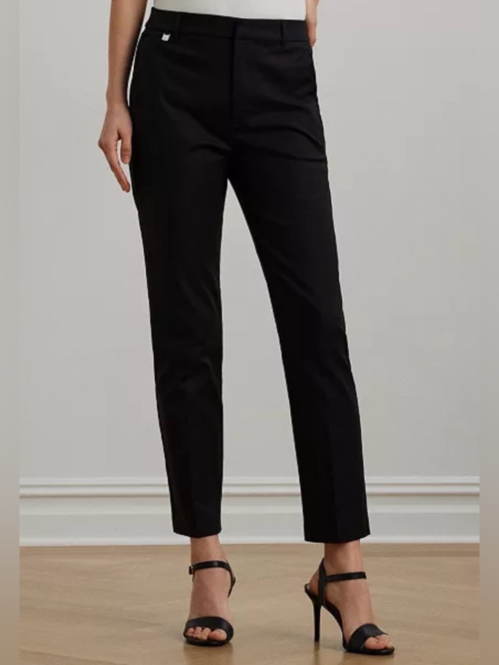 Lauren Ralph Lauren | Women’s Black Double-Faced Stretch Cotton Dress Pants Sz 8